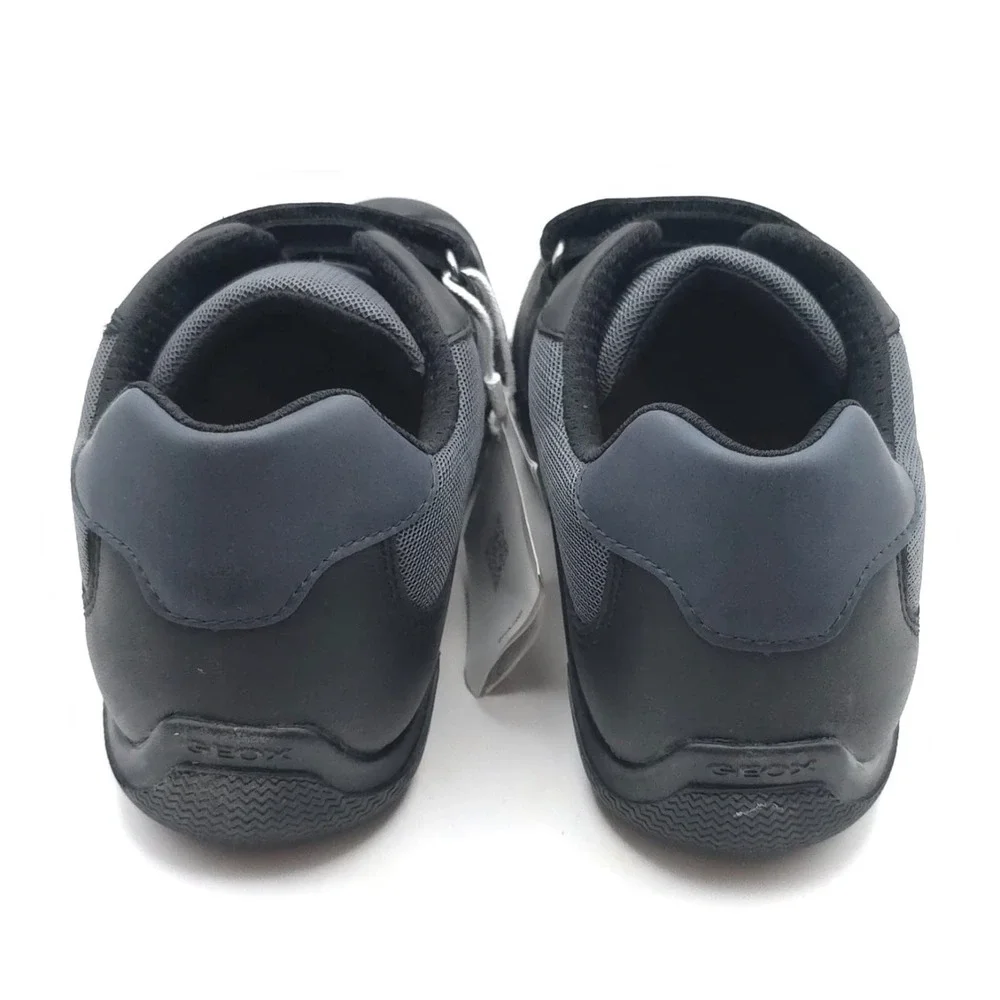GEOX RESPIRA New‎ Wader LEATHER Sneakers Shoes 6.5 Big Kids Black ITALIAN PATENT